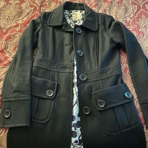 Black pea coat in size S